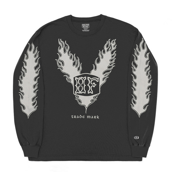 HFF FIRE PATTERN LOGO LS TEE 詳細画像 C.Grey 1